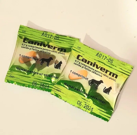 Caniverm Deworming Tablets for Cats & Dogs (01 Tablet)