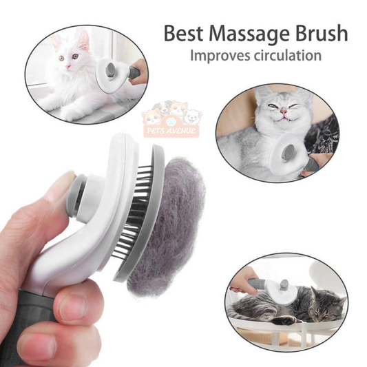 Self-Cleaning Slicker Brush for Cats & Dogs – Grooming & Shedding Tool 🐾🪮