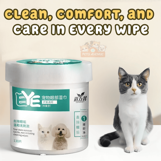 Eye Cleaning Wipes for Cats & Dogs (100 Wipes) – Gentle & Effective Care 👁️