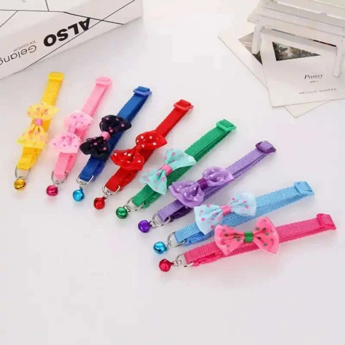Cat Bow Collars with Bell Adjustable For Cats