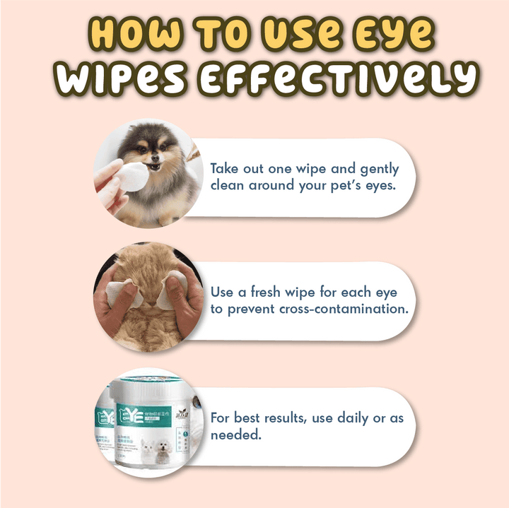 Eye Cleaning Wipes for Cats & Dogs (100 Wipes) – Gentle & Effective Care 👁️