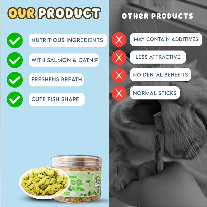 Cookey’s Cat Dental Treats with Catnip – 80g for Healthy Teeth & Fresh Breath 😺