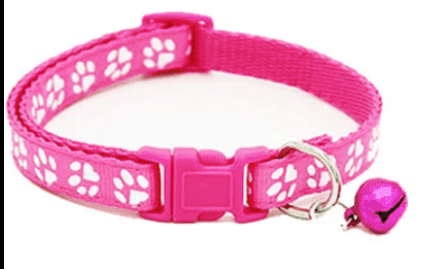 Cute Cat Printed Paws Collar with Bell – Adjustable for Cats 🐾