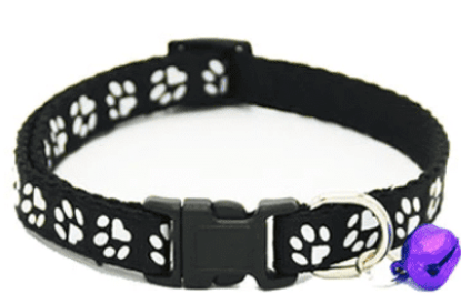 Cute Cat Printed Paws Collar with Bell – Adjustable for Cats 🐾
