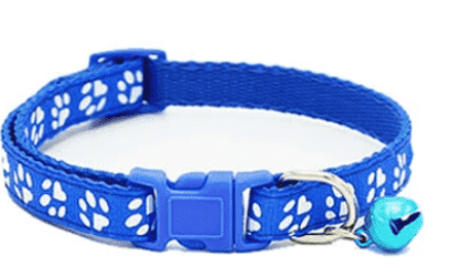 Cute Cat Printed Paws Collar with Bell – Adjustable for Cats 🐾
