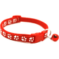 Cute Cat Printed Paws Collar with Bell – Adjustable for Cats 🐾