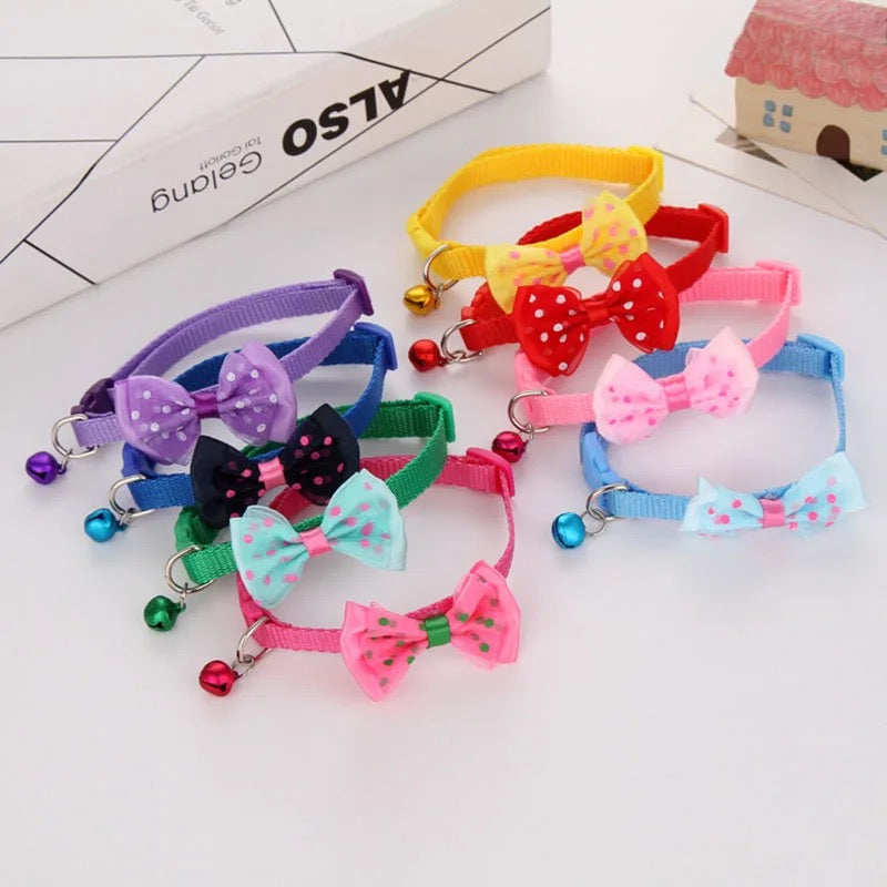Cat Bow Collars with Bell Adjustable For Cats 🐾