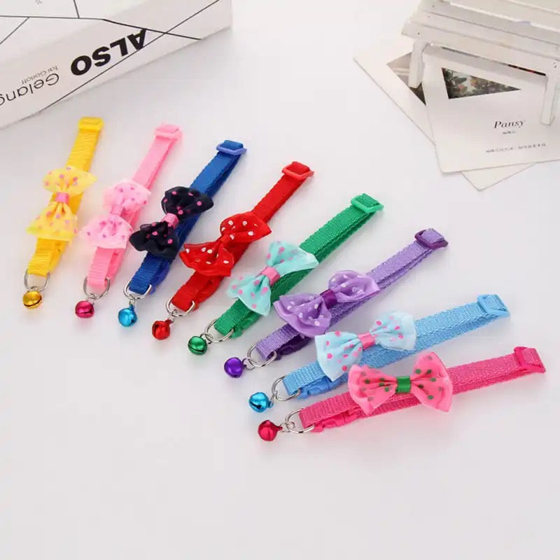 Cat Bow Collars with Bell Adjustable For Cats 🐾