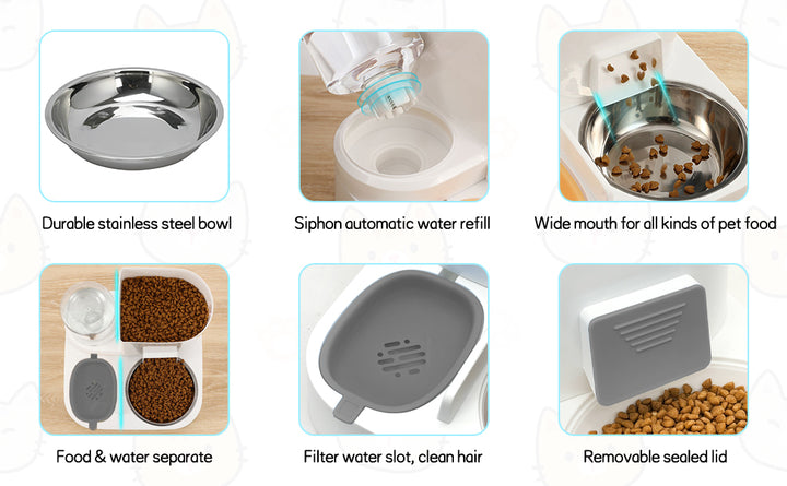 Large Capacity Water & Food Dispenser for Pets