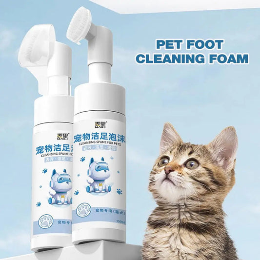 No-Rinse Pet Foaming Cleanser with Brush – 150ml 🧴🐾