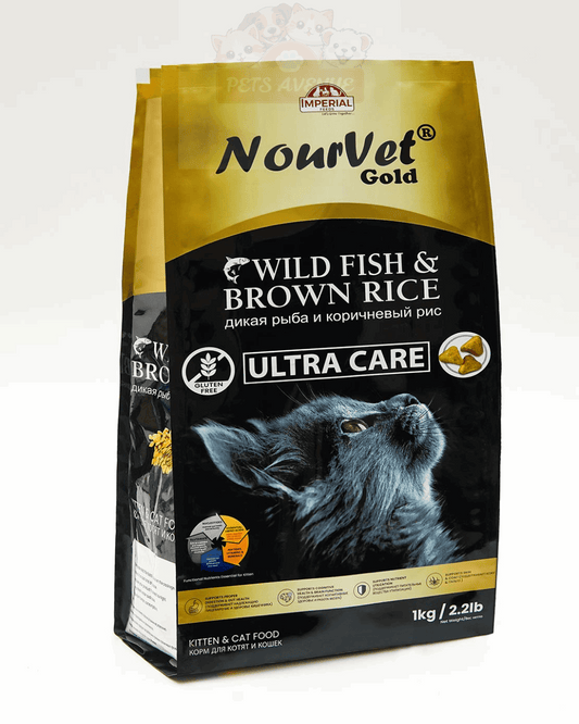 Nourvet Gold Fish & Brown Rice Cat Food