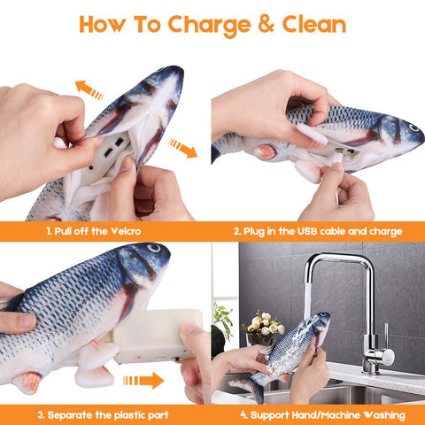 Rechargeable Smart Fish Toy for Cats & Dogs